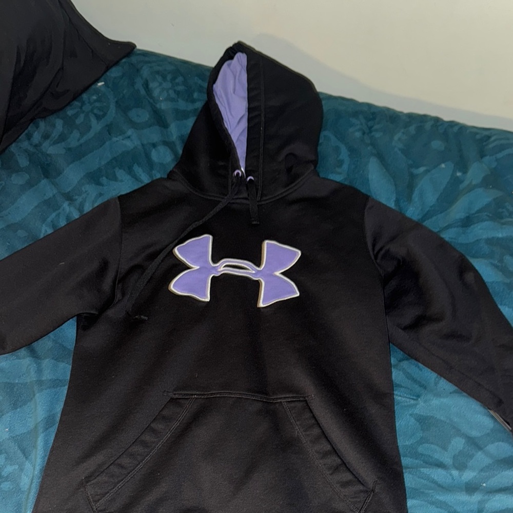 Under Armour Black Hoodie with Purple Logo